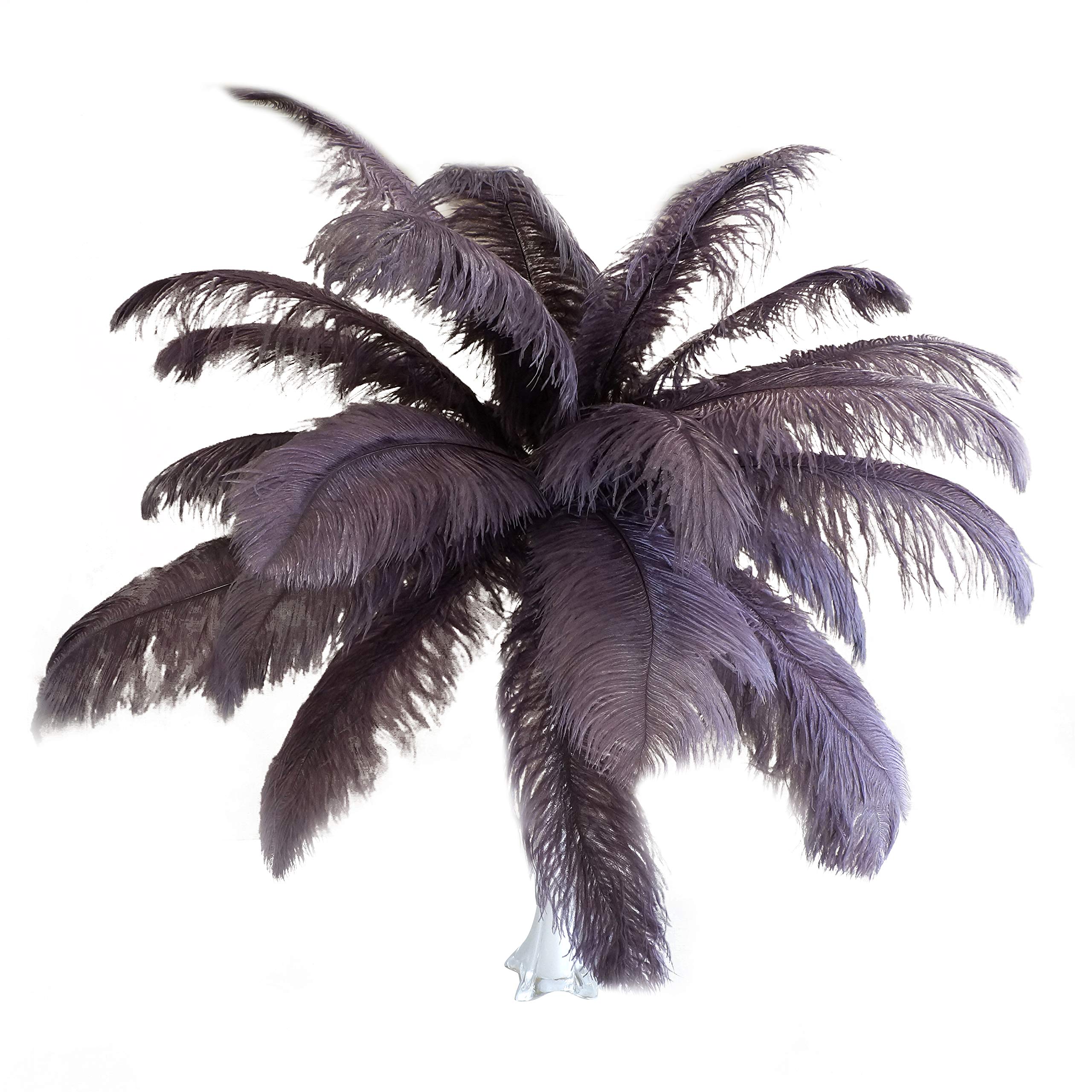 ZUCKER 25pc Large Ostrich Feather Wedding Decorations - 17" Centerpiece Home Decor (Amethyst Purple) - Image 4