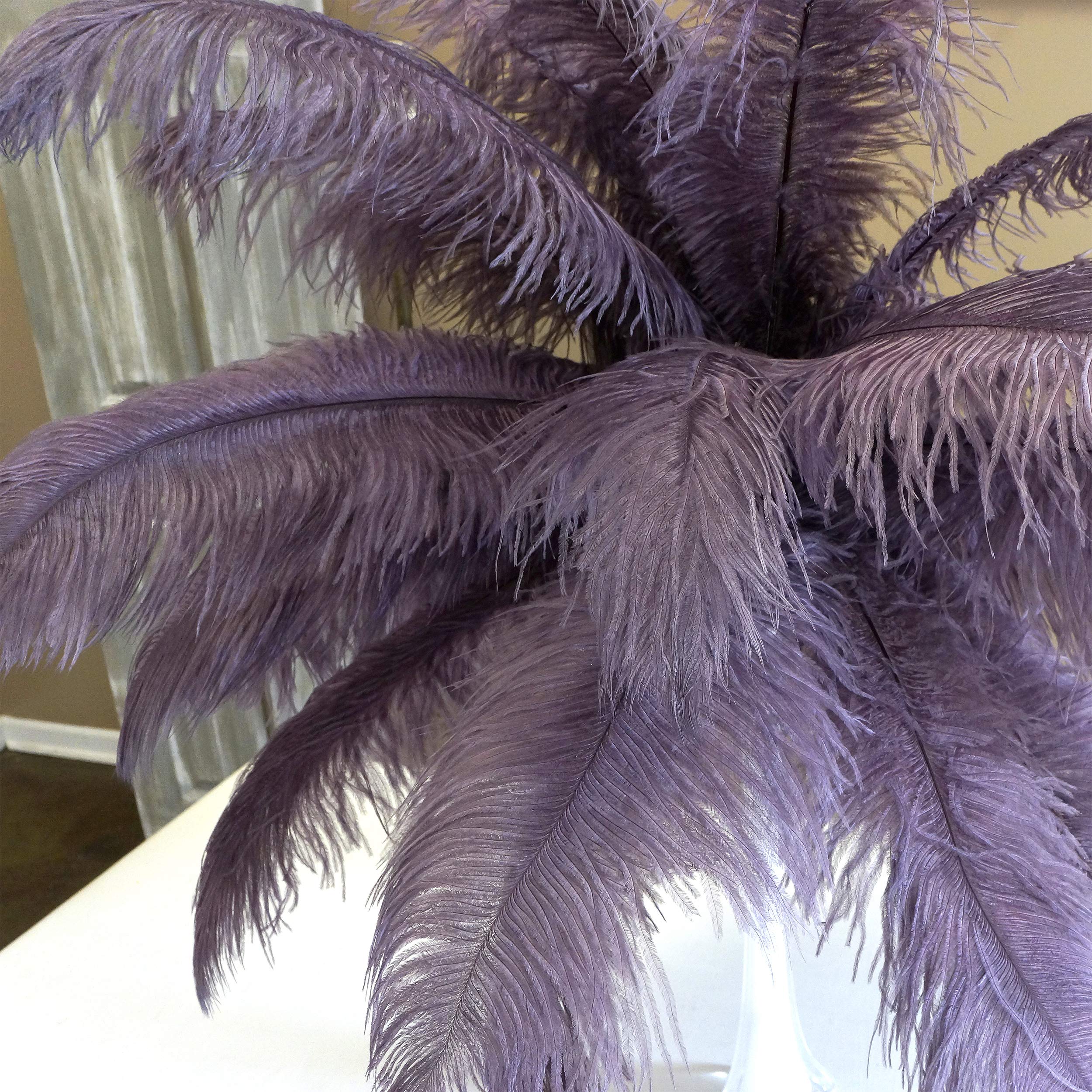 ZUCKER 25pc Large Ostrich Feather Wedding Decorations - 17" Centerpiece Home Decor (Amethyst Purple) - Image 6