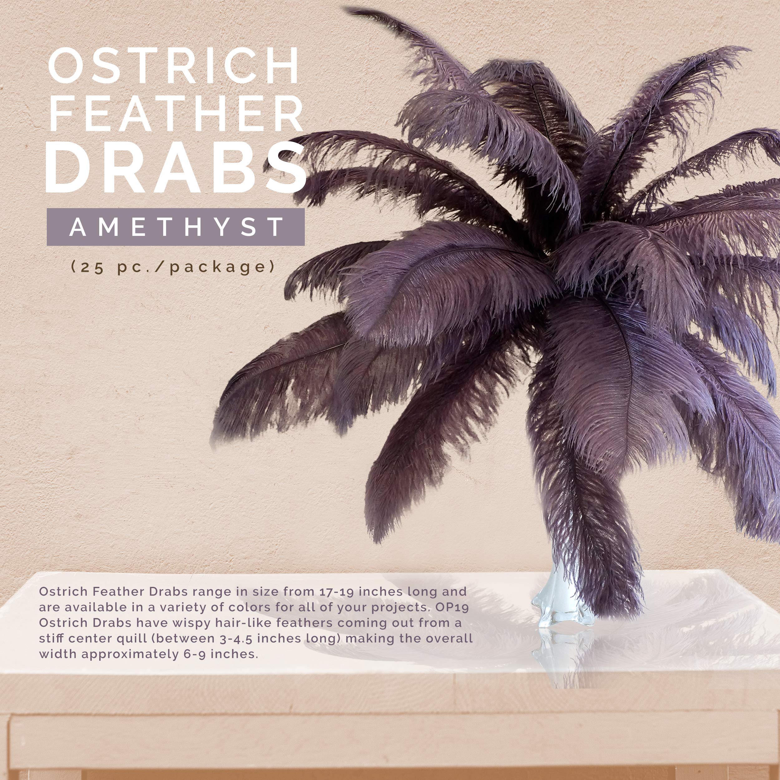 ZUCKER 25pc Large Ostrich Feather Wedding Decorations - 17" Centerpiece Home Decor (Amethyst Purple) - Image 7