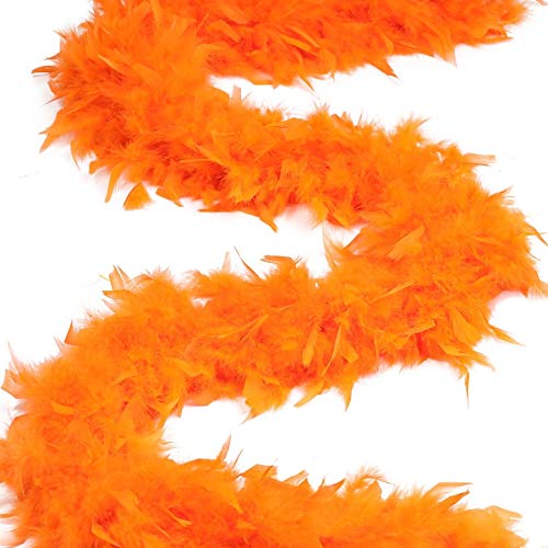ZUCKER – Feather Boa for Women, Heavy Weight, Chandelle Boas 72" – Costume Accessory, Halloween Party - Orange - 3-Pack - Image 3