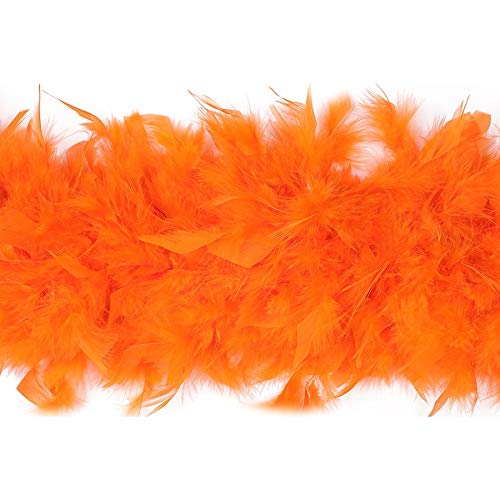 ZUCKER – Feather Boa for Women, Heavy Weight, Chandelle Boas 72" – Costume Accessory, Halloween Party - Orange - 3-Pack - Image 4