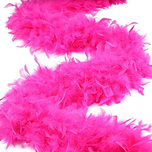ZUCKER – Feather Boa for Women, Heavy Weight, Chandelle Boas 72" – Costume Accessory, Halloween Party - Shocking Pink - 3-Pack - Image 4
