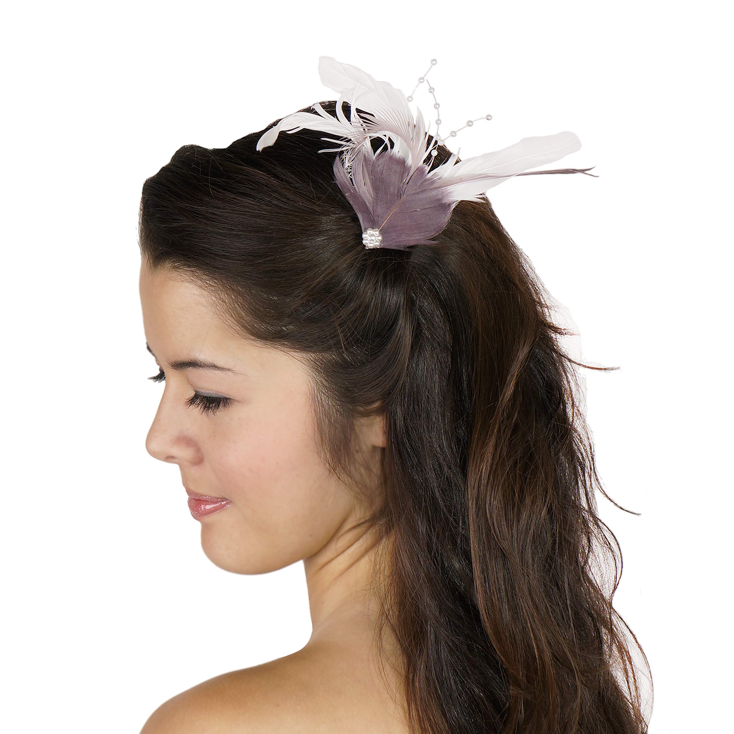 Zucker Feather (TM) - Feather Corsage-Rooster-Goose - Amethyst/White - Image 3