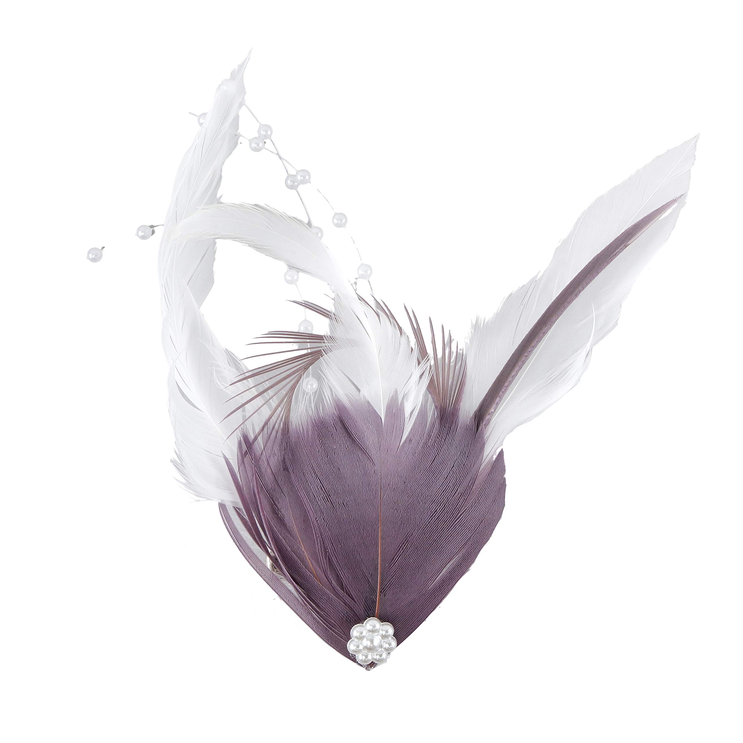 Zucker Feather (TM) - Feather Corsage-Rooster-Goose - Amethyst/White - Image 4
