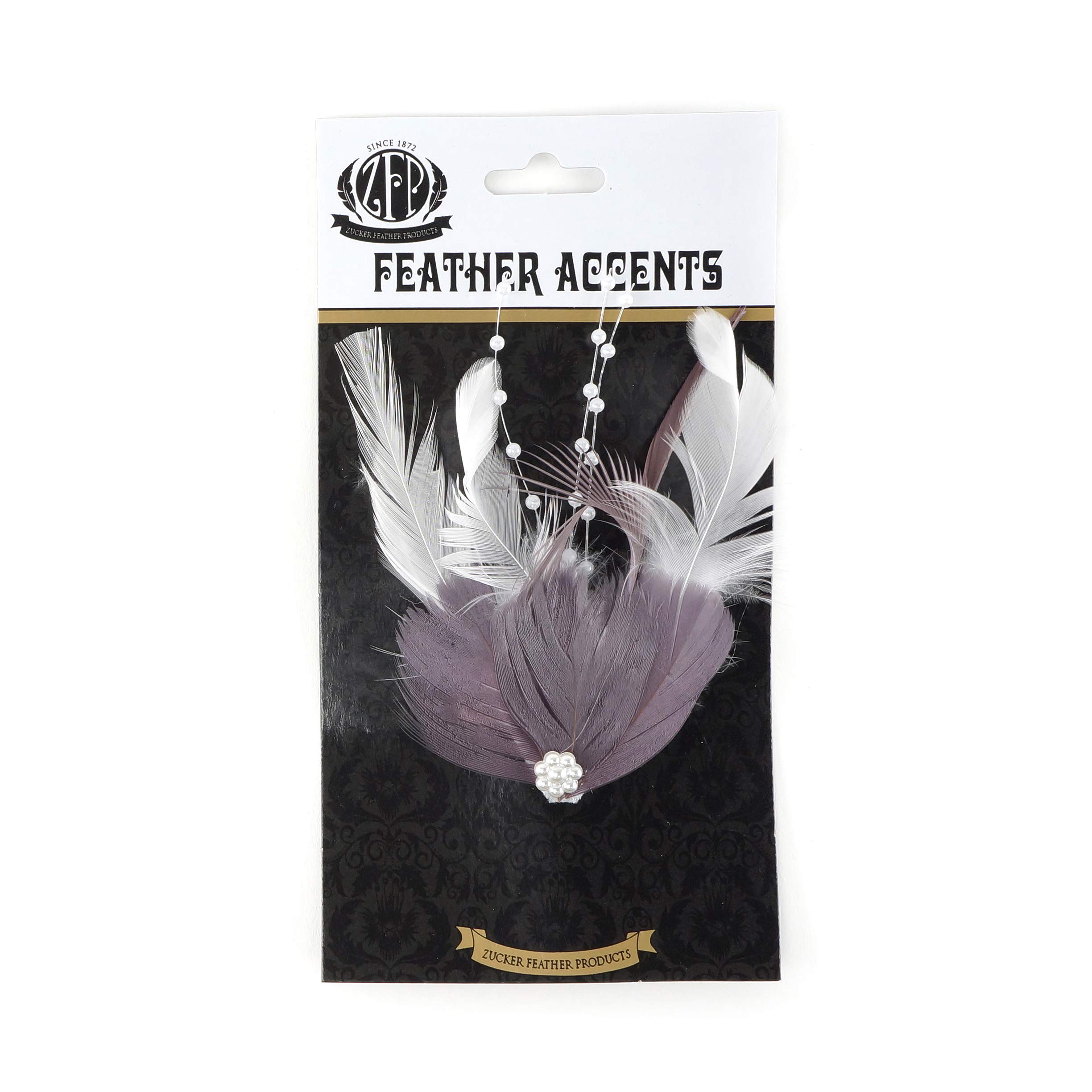Zucker Feather (TM) - Feather Corsage-Rooster-Goose - Amethyst/White - Image 5