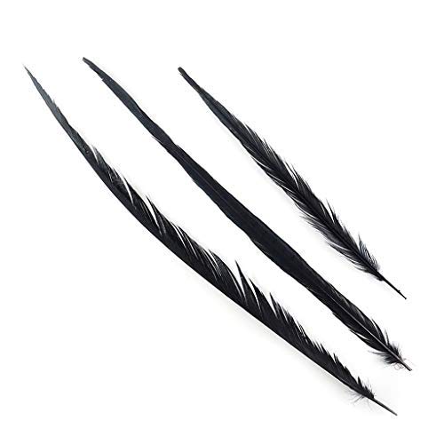 Zucker Feather (TM) - Pheasant Tails Assorted Bleached - Black - Image 4