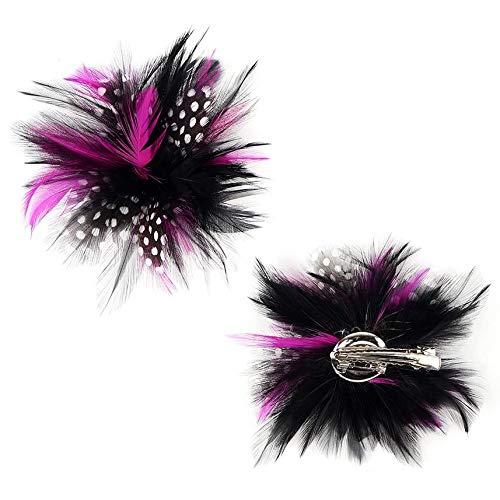 ZUCKER Flower Power Kit for DIY Feather Corsage Crafts, Fashion, Clip, Pin, Craft Kit Accessories - Black | Shocking Pink - Image 3