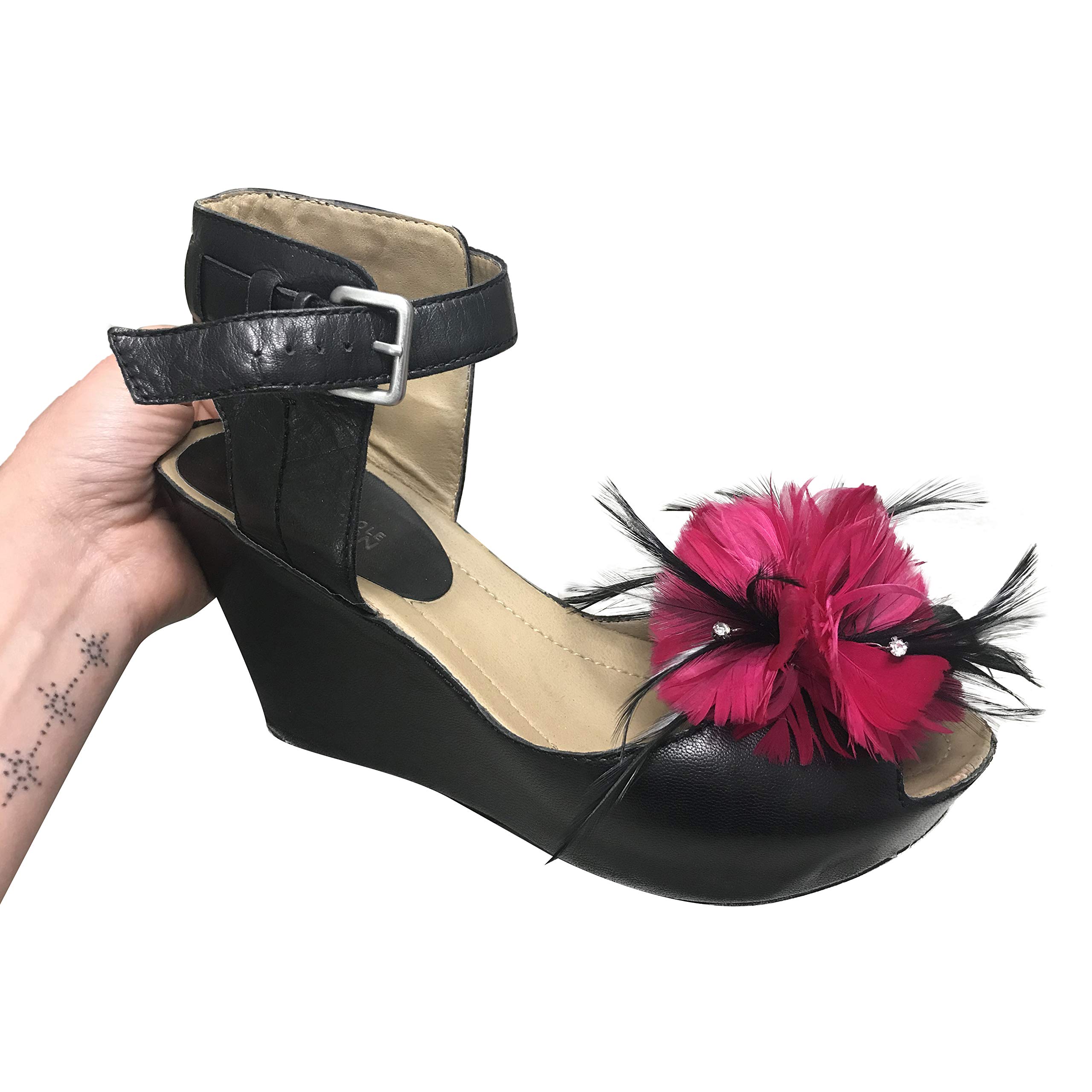 ZUCKER Flower Power Kit for DIY Feather Corsage Crafts, Fashion, Clip, Pin, Craft Kit Accessories - Black | Shocking Pink - Image 5