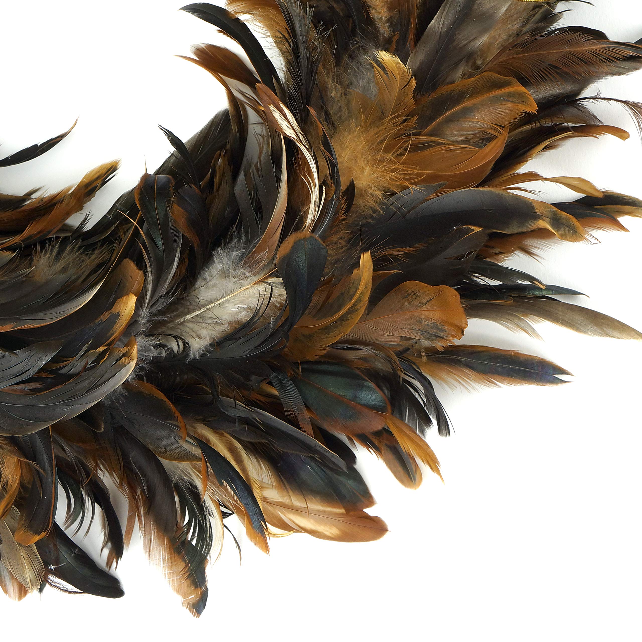 ZUCKER Natural Schlappen Feather Christmas Wreath - 15-18" Brown Farmhouse Autumn or Fall Decor - Image 4